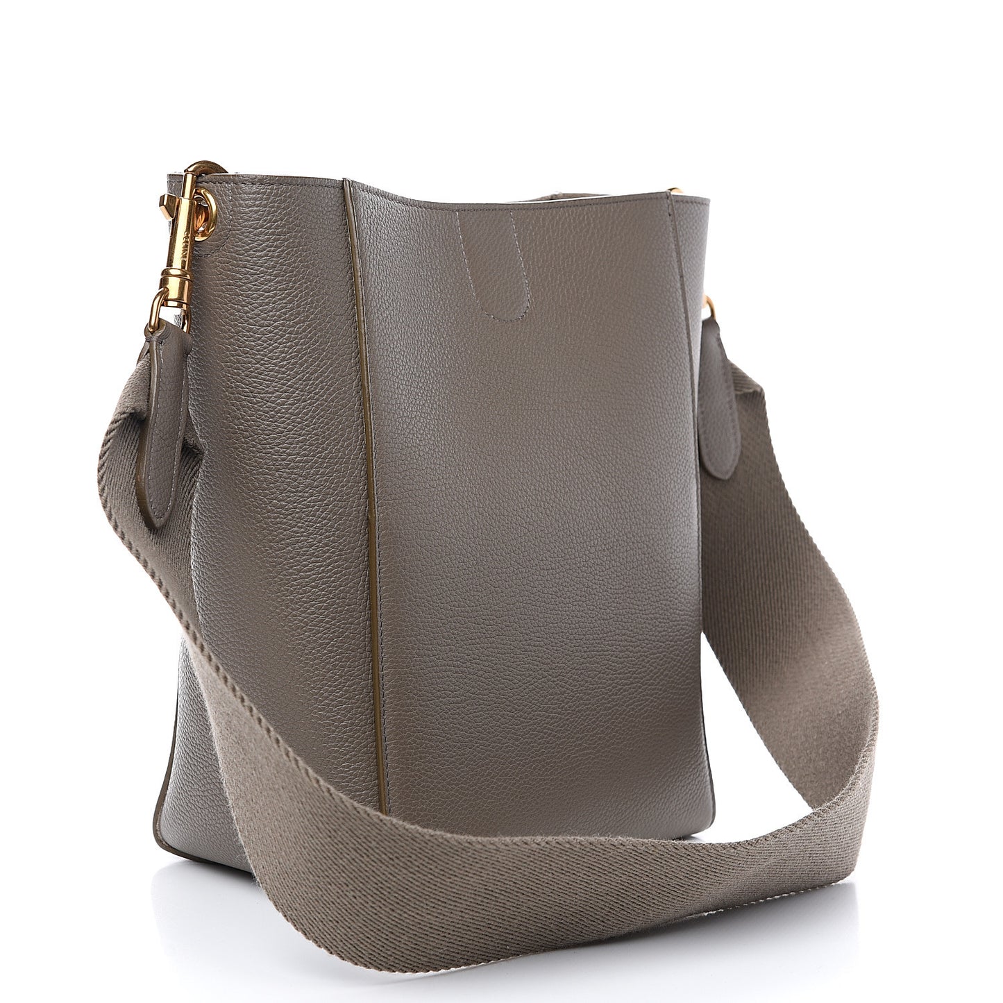 Soft Grained Calfskin Small Sangle Bucket Bag Taupe