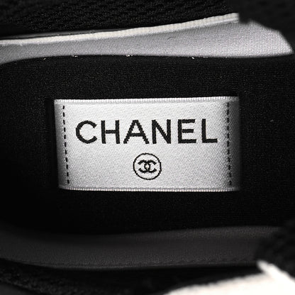 Chanel Mesh Suede Calfskin Grained Calfskin Womens CC Sneakers 38.5 White Black 7 of 7