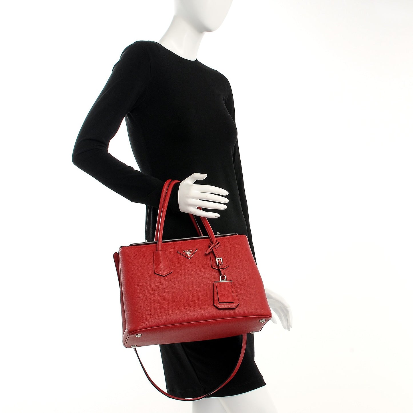 Saffiano Cuir Twin Tote Fuoco