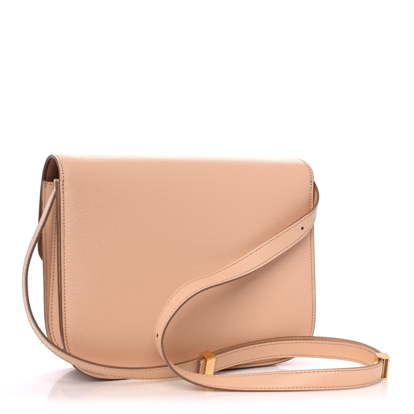 Liege Calfskin Medium Classic Box Flap Bag Nude
