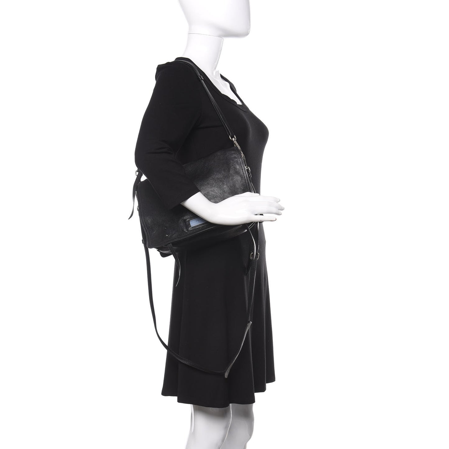 Glace Calf Etiquette Flap Black Astrale