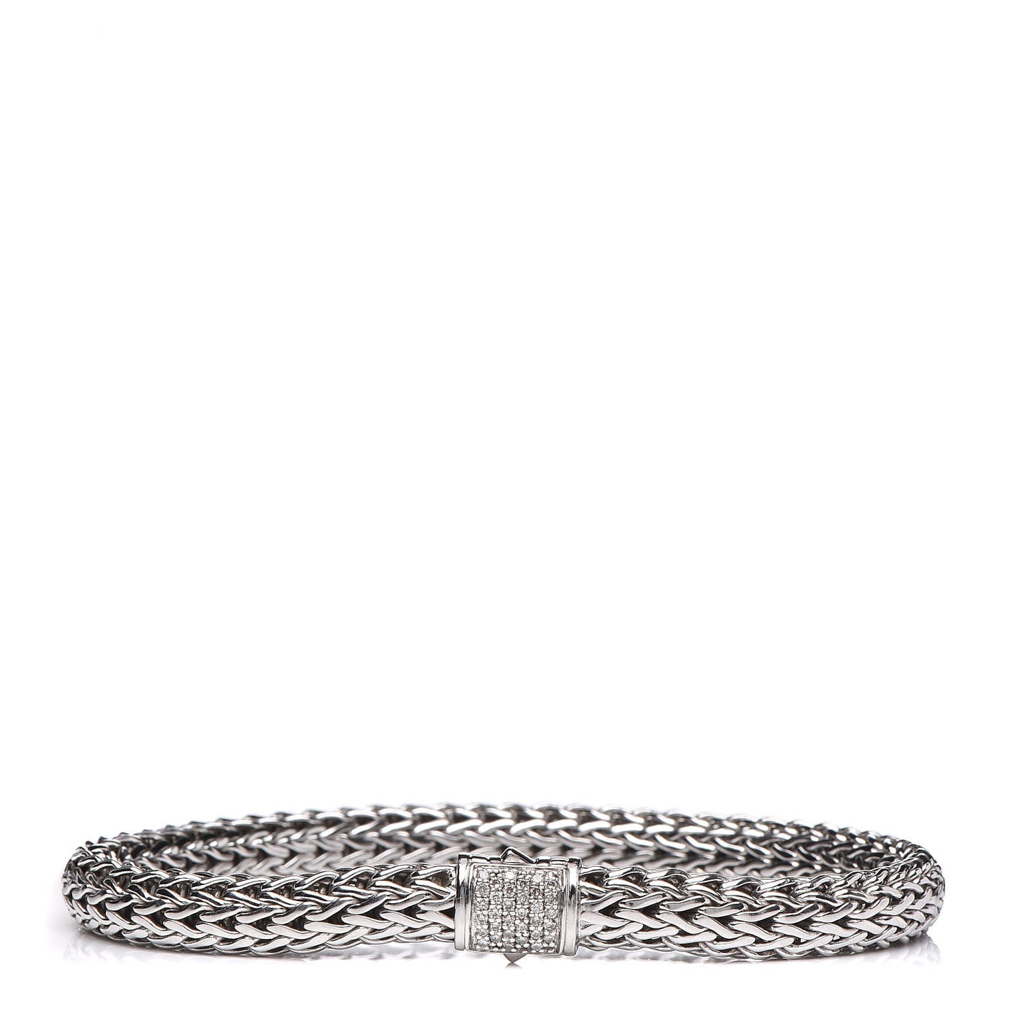 Sterling Silver Diamond 6.5mm Classic Chain Bracelet