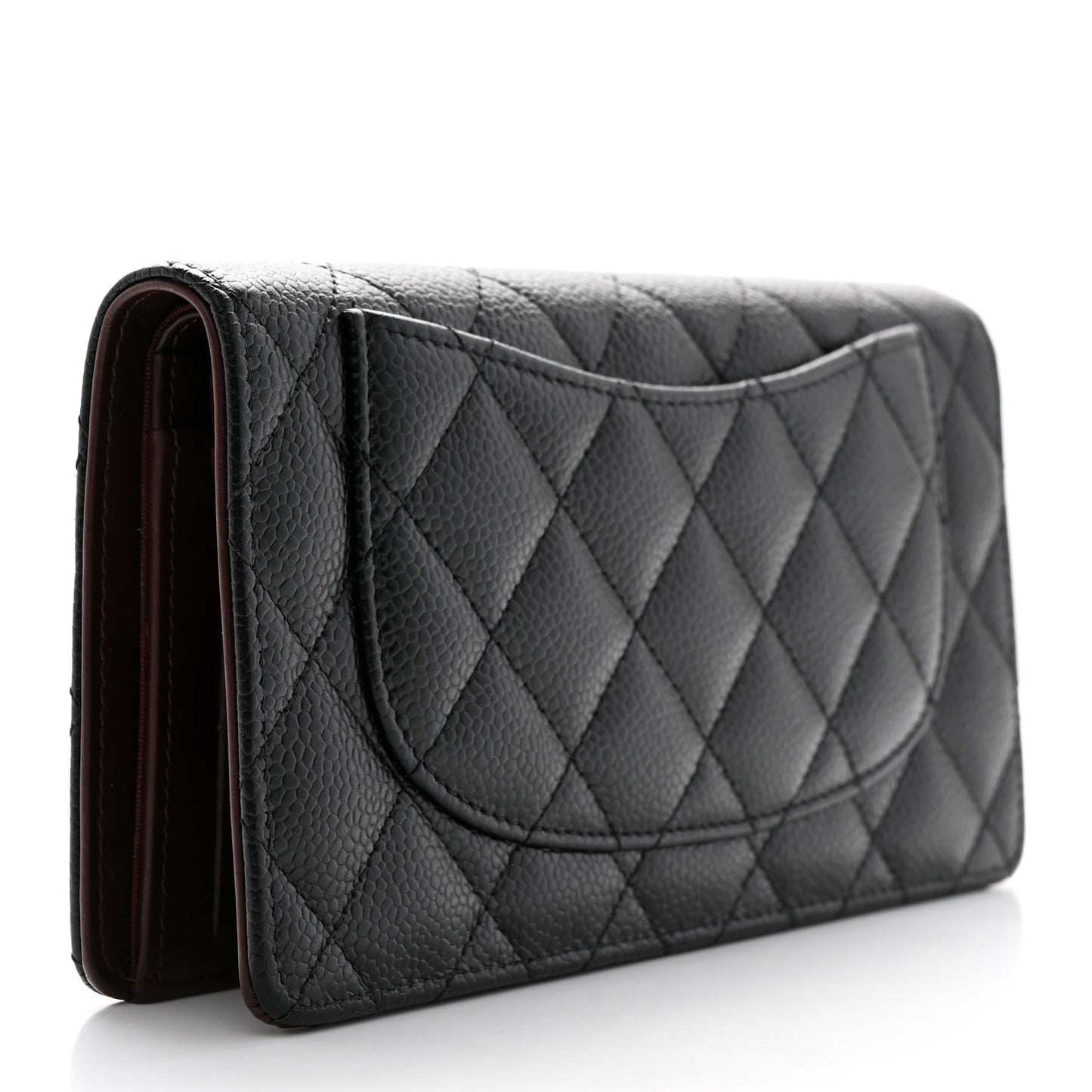 Caviar Quilted Yen Wallet Black