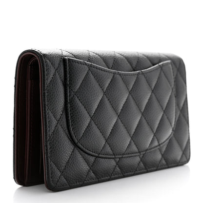 Chanel Caviar Quilted Yen Wallet Black 3 of 10