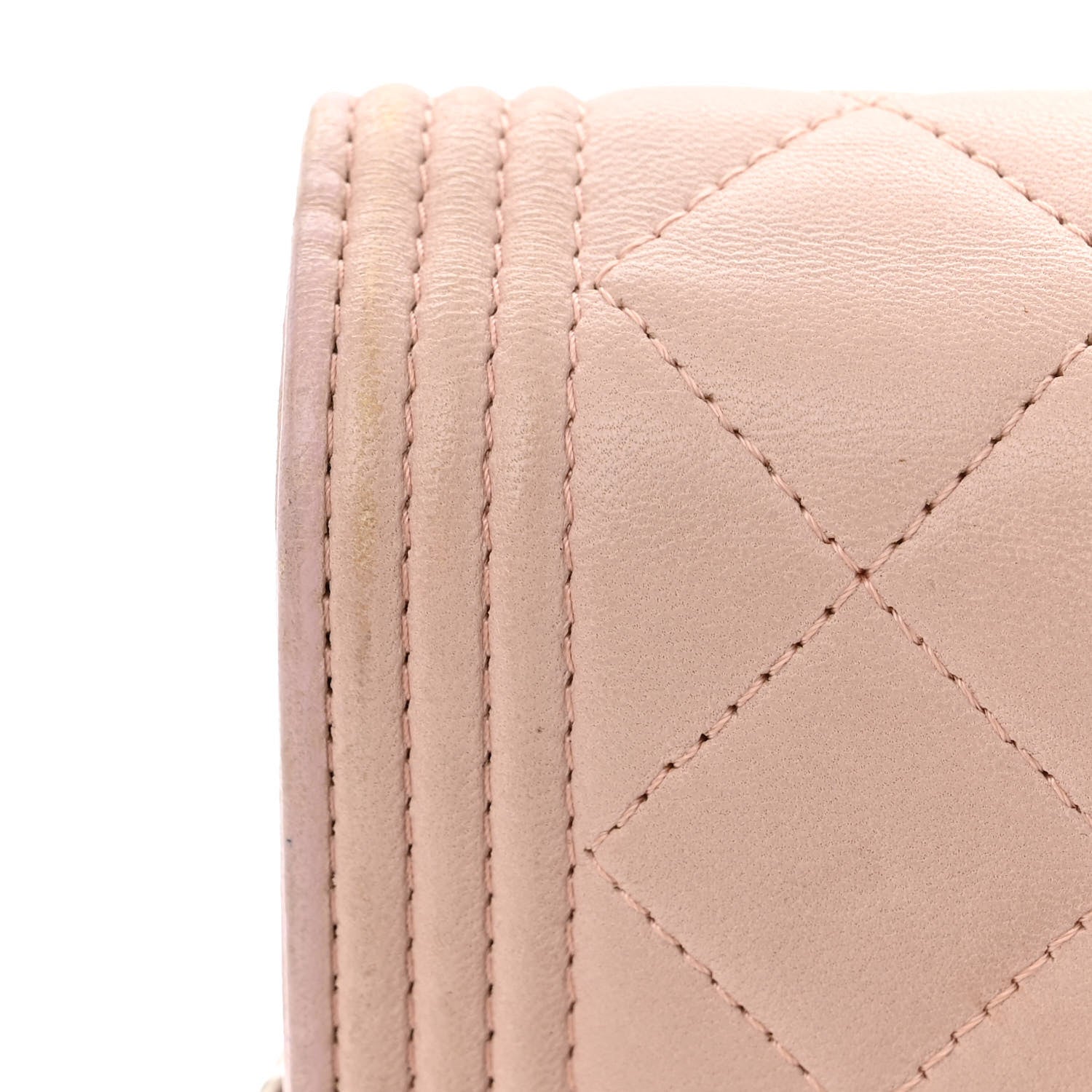Chanel Lambskin Quilted Boy Wallet On Chain WOC Pink 12 of 13