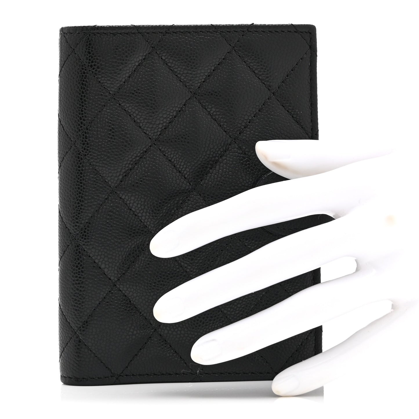 Caviar Quilted Passport Holder Black