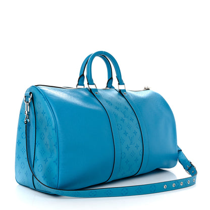 Louis Vuitton Taigarama Keepall Bandouliere 50 Blue Lagoon 2 of 7