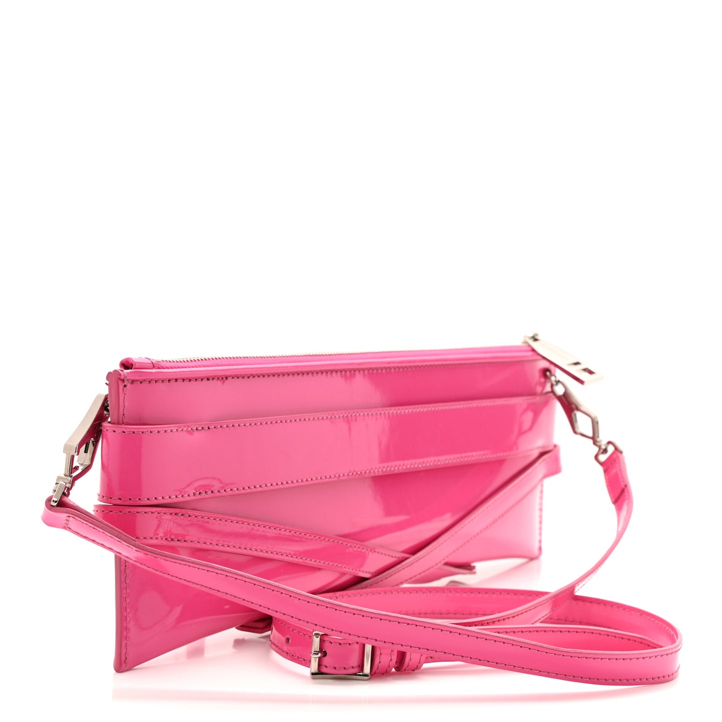 Patent Bridle Calfskin Parmoor Clutch Bag Pink