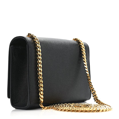 Saint Laurent Grain De Poudre Small Monogram Kate Satchel Black 3 of 8