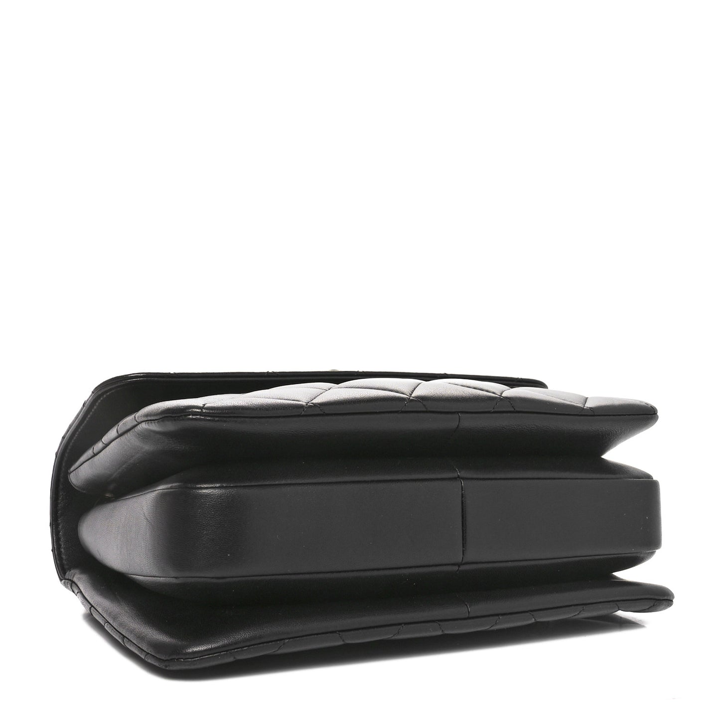 Lambskin Quilted Small Trendy CC Dual Handle Flap Bag Black