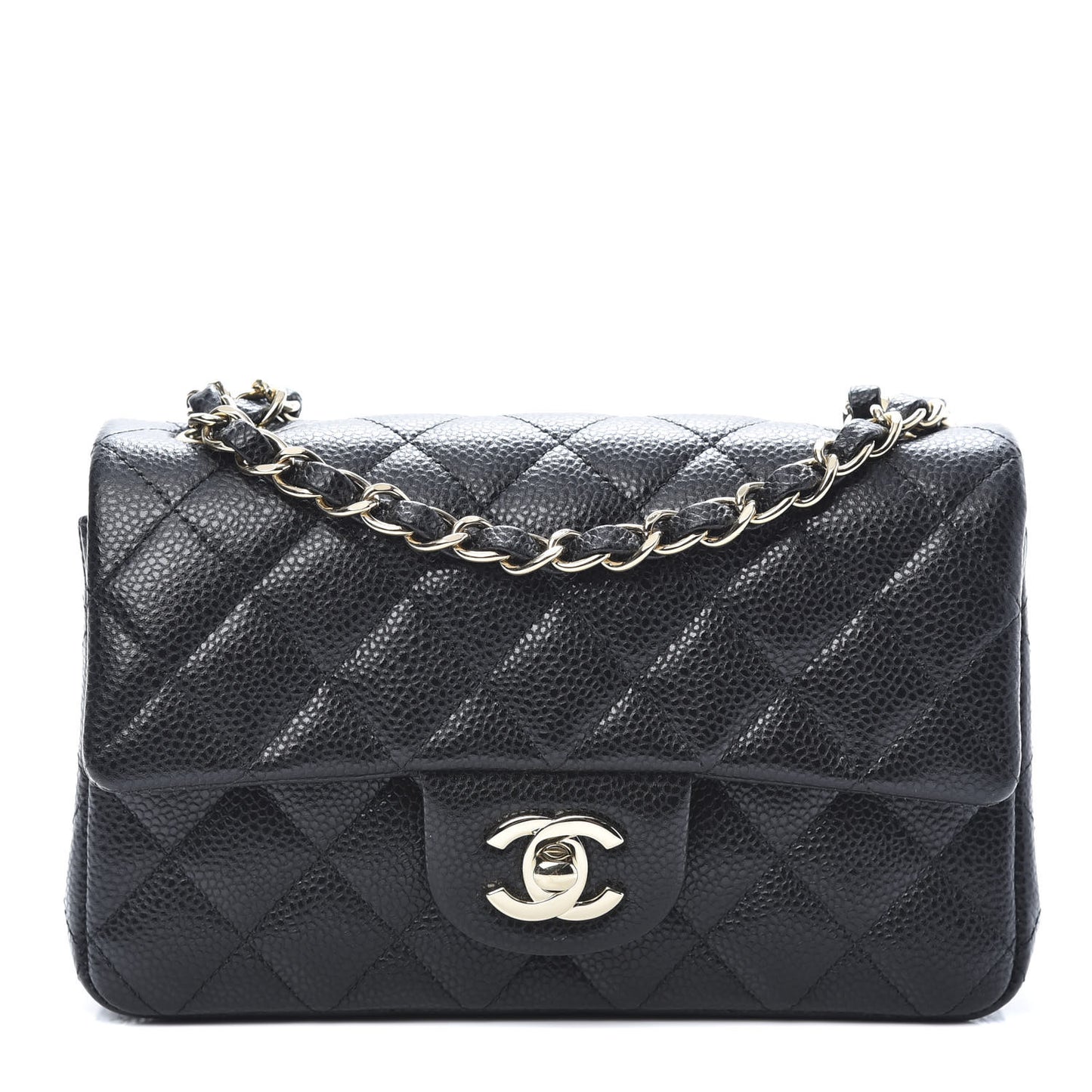 Caviar Quilted Mini Rectangular Flap Black