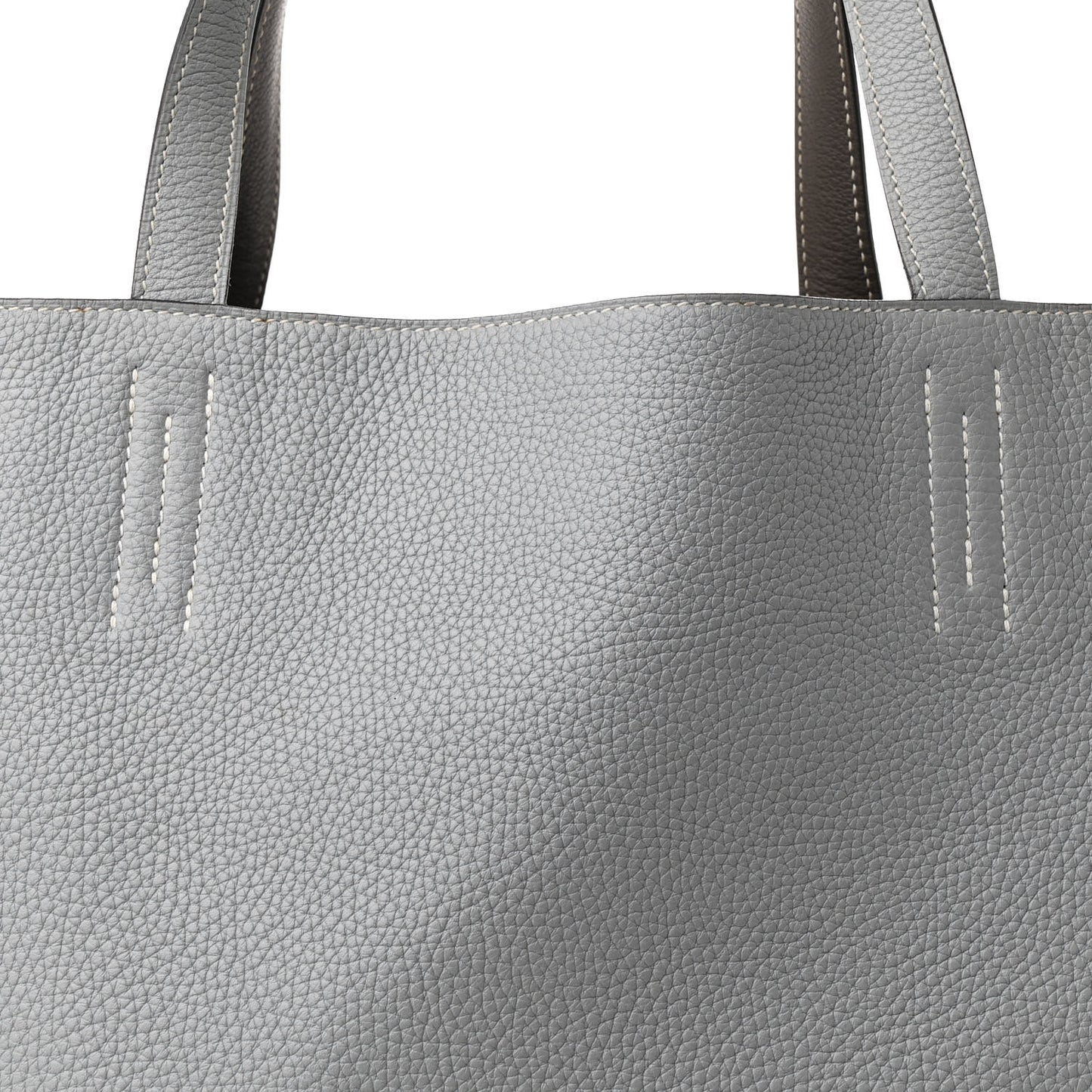 Taurillon Clemence Evercolor Double Sens 36 Reversible Tote Etain Bleu Glacier