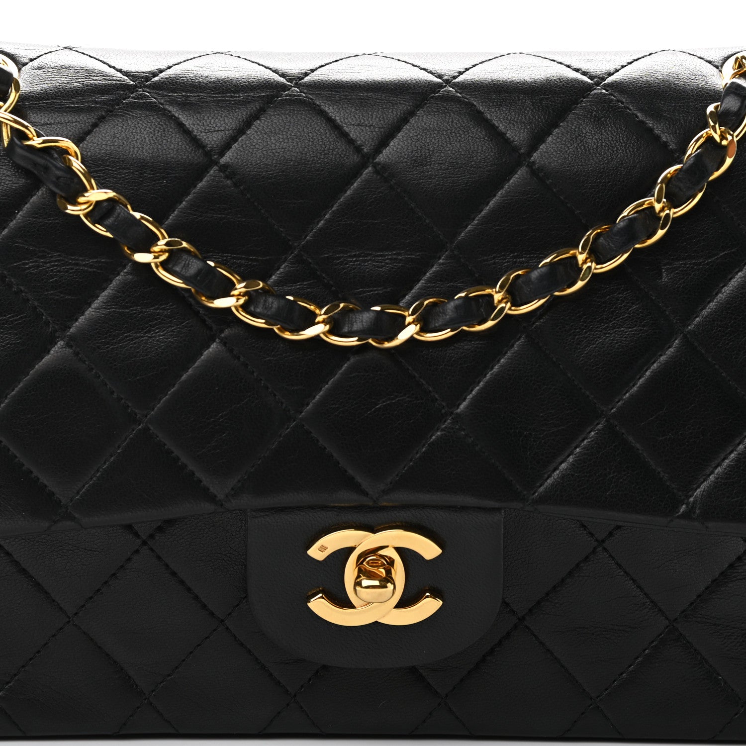 Chanel Lambskin Quilted Medium Double Flap Black 7 of 11