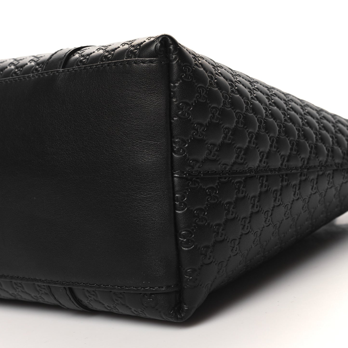 Soft Microguccissima Small Zippered Satchel Black