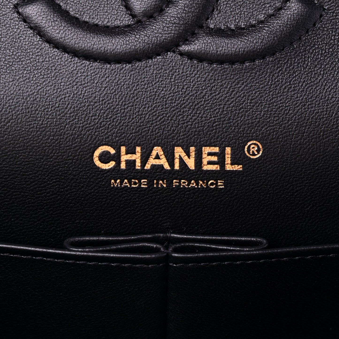 Lambskin Quilted Medium Double Flap Black