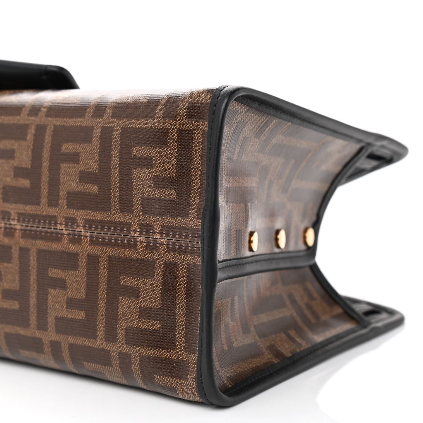 Glazed Fabric Vitello Century FF 1974 Stamp Patch Mini Peekaboo Defender Cover Mogano Panna Black