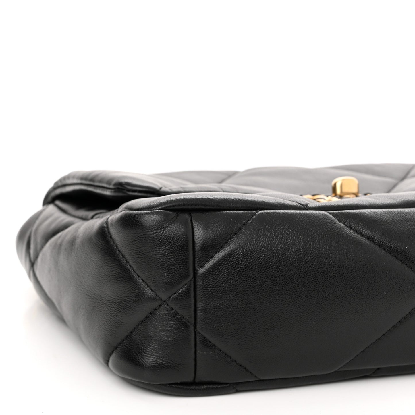 Goatskin Quilted Medium Chanel 19 Flap Black