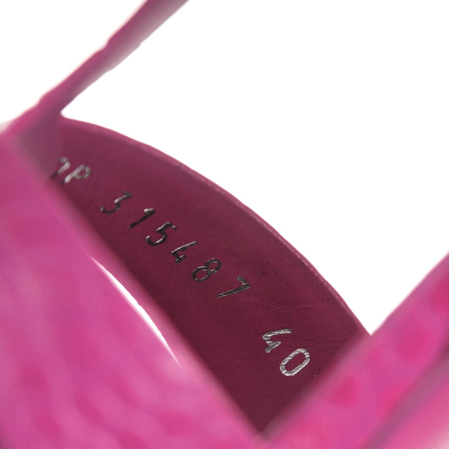 Calfskin Crocodile Embossed Tribute 105 Platform Sandals 40 Fuchsia Heroine
