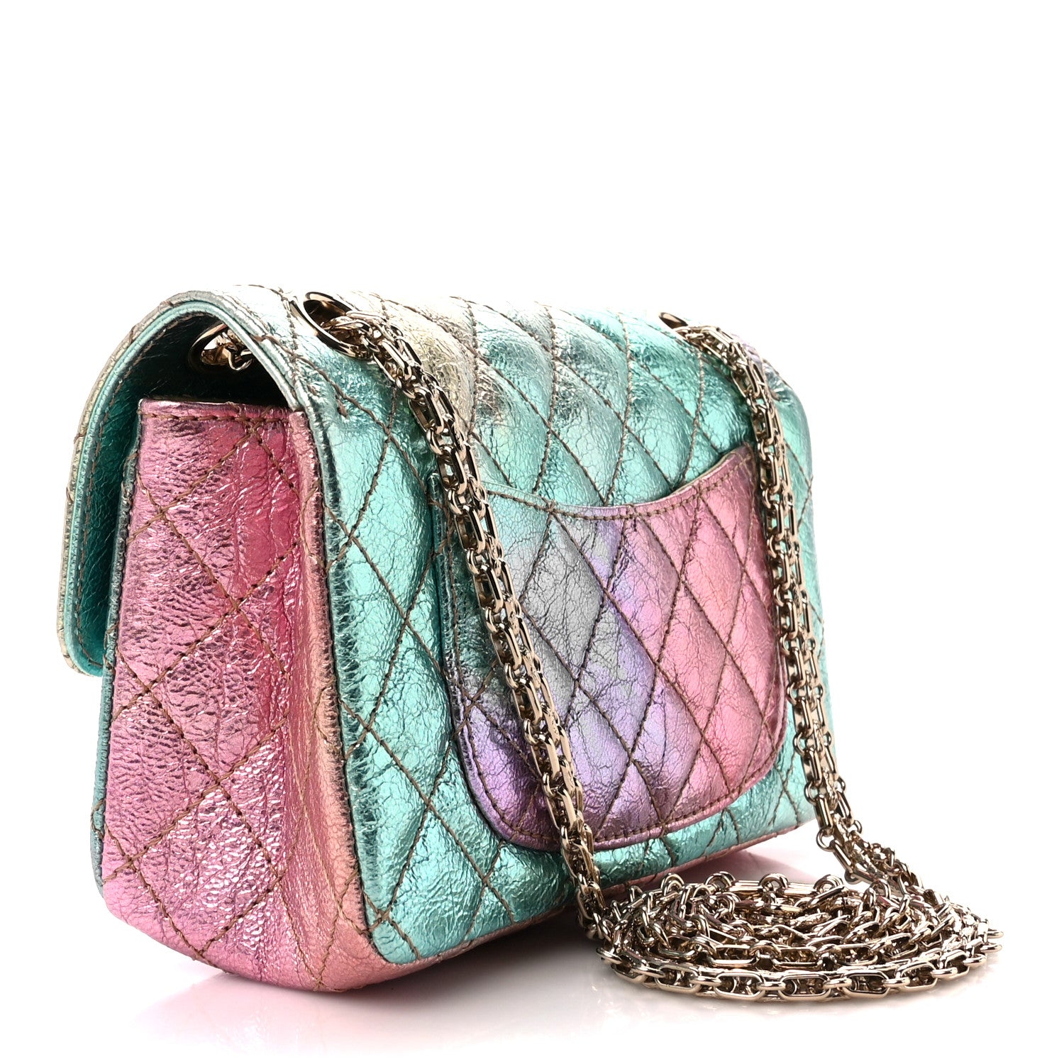 Chanel Metallic Goatskin Quilted Mini 2.55 Reissue Flap Multicolor 3 of 11