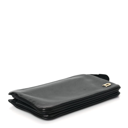 Delvaux Grained Calfskin Triple Wristlet Pouch Black 3 of 6