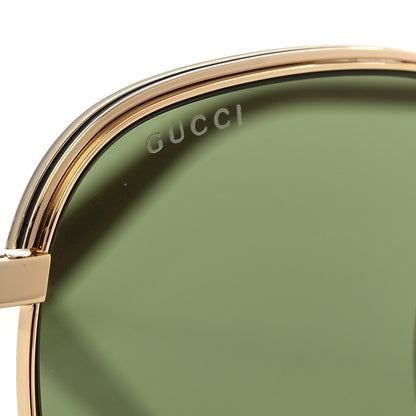 Gucci Metal Square Frame Sunglasses GG0110SA Gold Grey 7 of 8