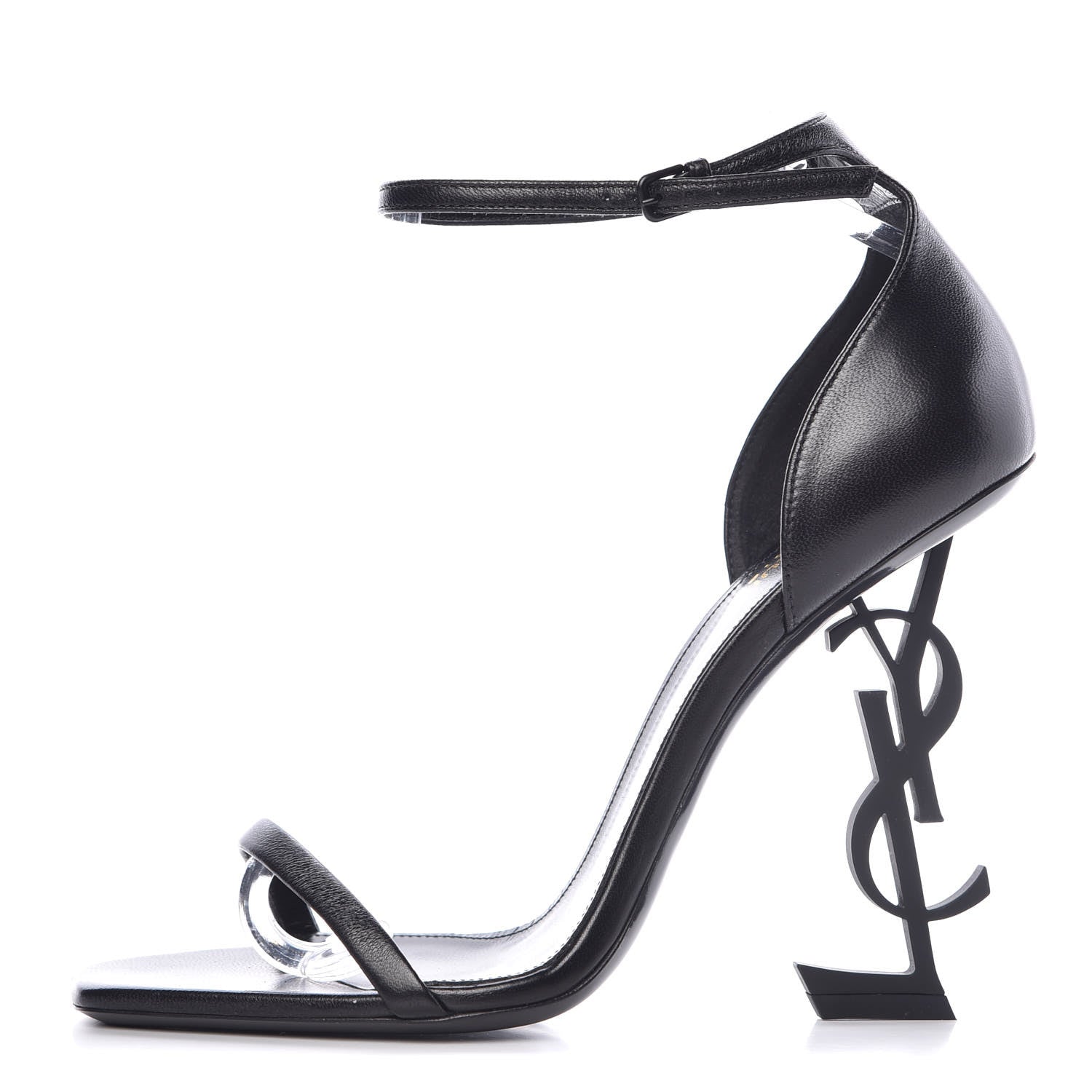Saint Laurent Calfskin Opyum Sandals 39 Black 1 of 10