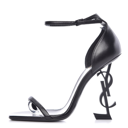 Saint Laurent Calfskin Opyum Sandals 39 Black 1 of 10