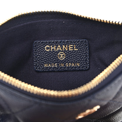 Chanel Caviar Quilted Small Cosmetic Case Navy Blue 6 of 9