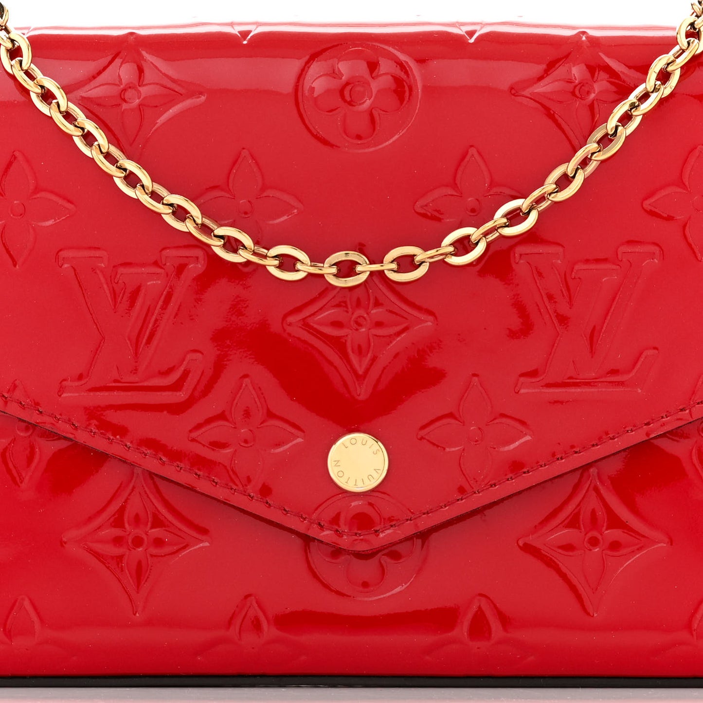 Vernis Felicie Pochette Chain Wallet Cherry