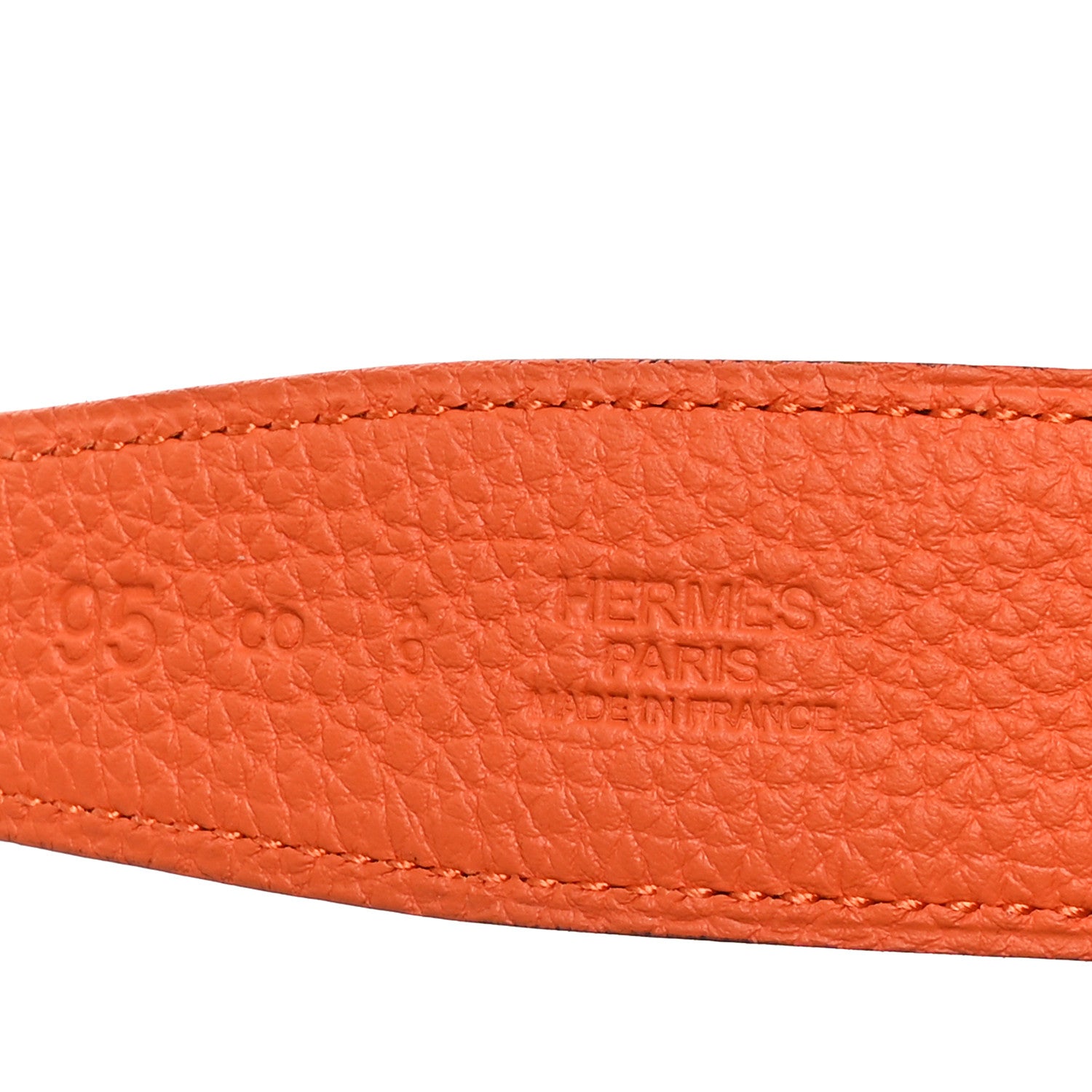 Hermes Box Togo 32mm Belt Strap 95  Ebene Orange 5 of 6