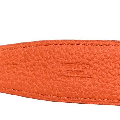 Hermes Box Togo 32mm Belt Strap 95  Ebene Orange 5 of 6