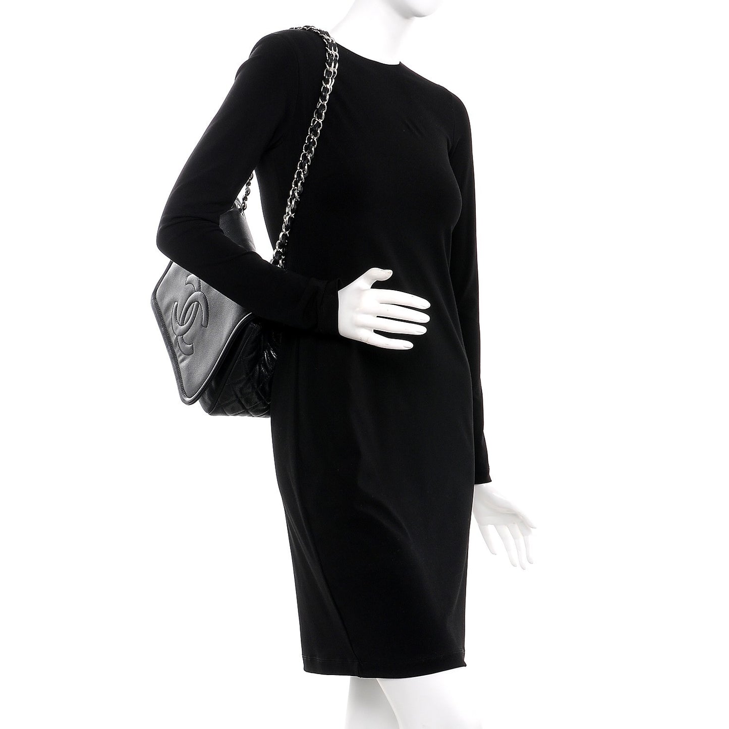 Caviar Large Timeless CC Flap Black
