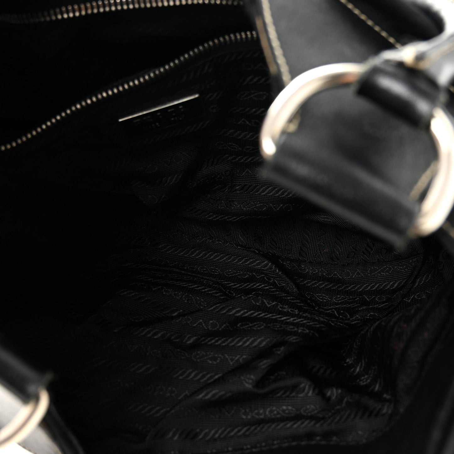 Tessuto Nylon Moon Shoulder Bag Black