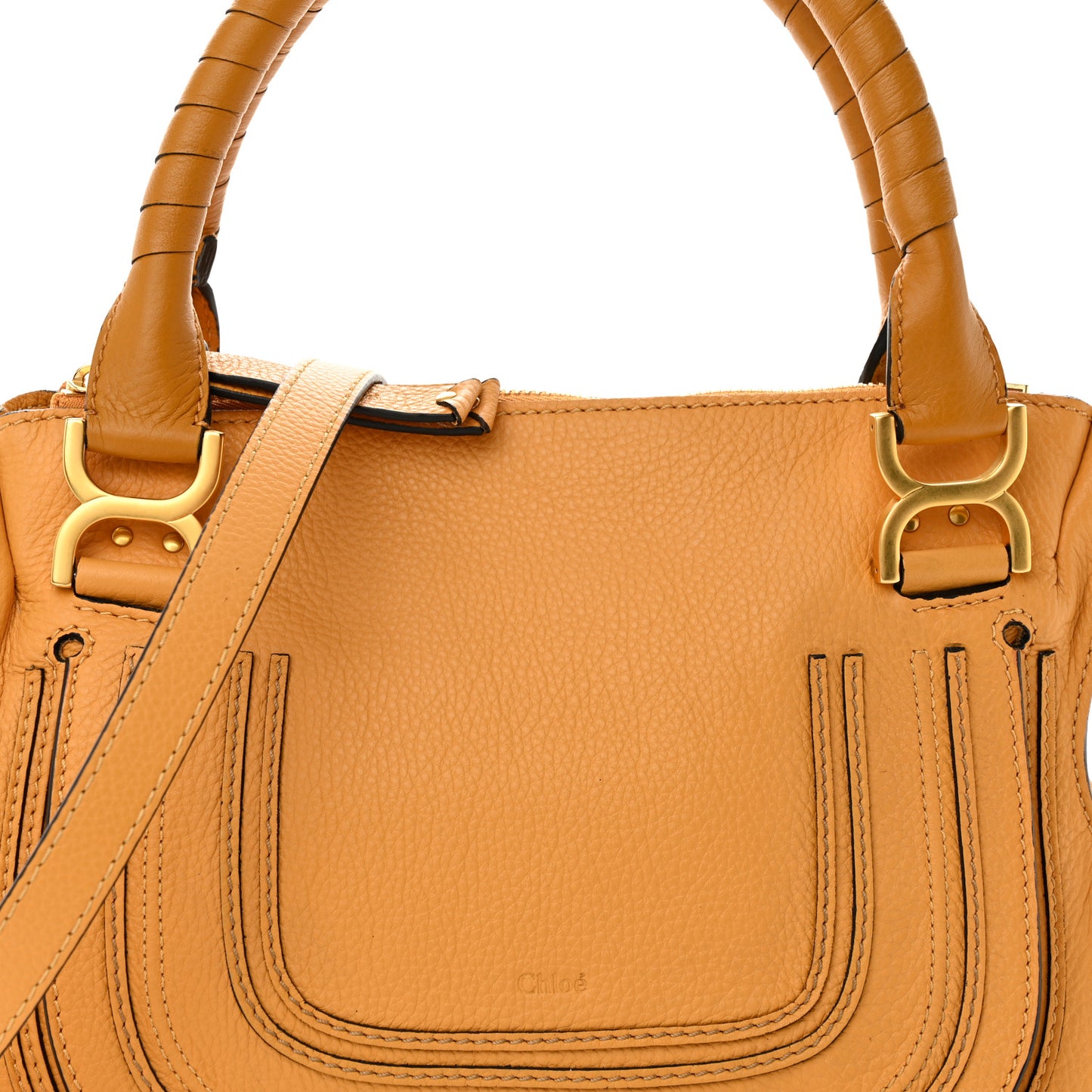 Calfskin Medium Marcie Satchel Burning Camel