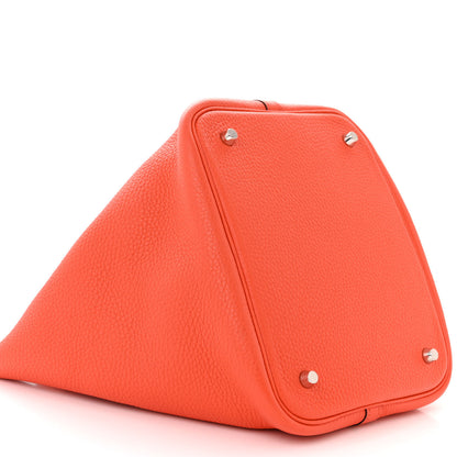 Hermes Taurillon Clemence Picotin Lock 22 MM Orange 9 of 10
