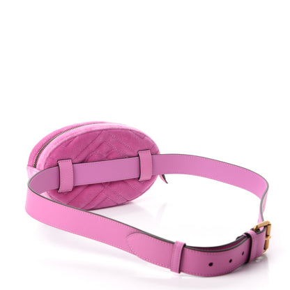 Gucci Velvet Matelasse Marquise Crystals GG Marmont Belt Bag 95 38 Malva 3 of 11