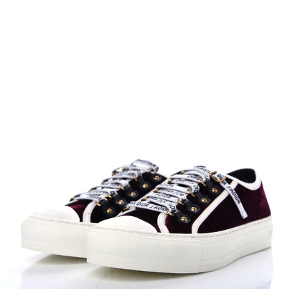 Christian Dior Velvet Walk'N'Dior Low Top Sneakers 38 Deep Amaranth 3 of 10
