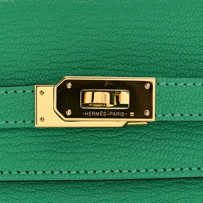 Hermes Chevre Mysore Kelly Longue Wallet Menthe 8 of 9