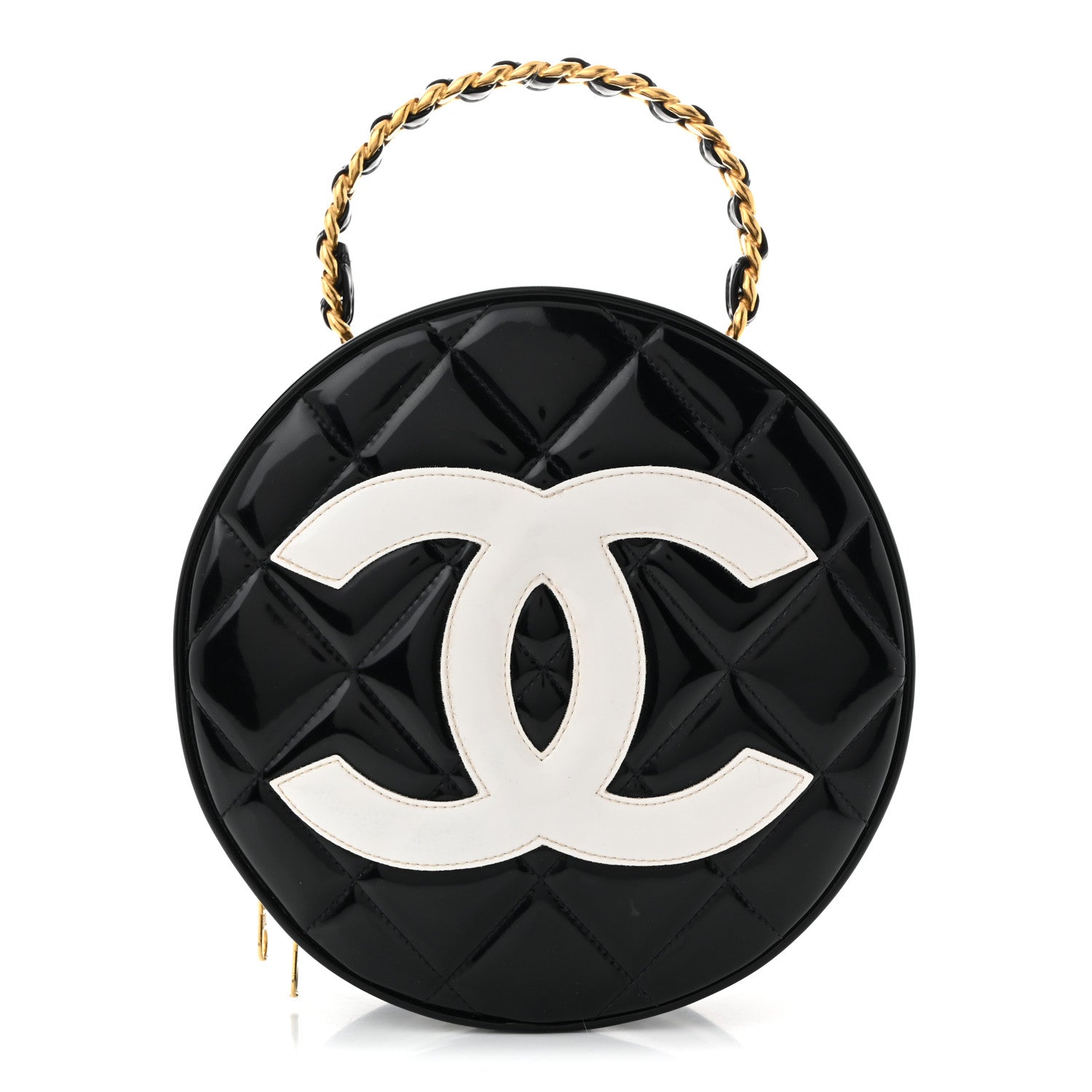Chanel Patent CC Round Vanity Case Black 1 of 11