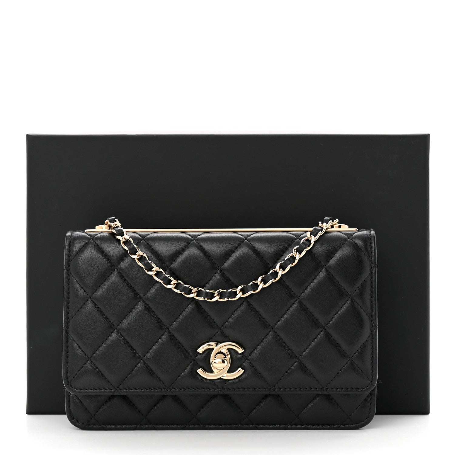 Chanel Lambskin Quilted Trendy CC Wallet On Chain WOC Black 13 of 13