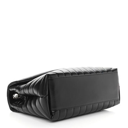 Saint Laurent Calfskin Y Quilted Monogram Medium Loulou Chain Satchel Black 4 of 11