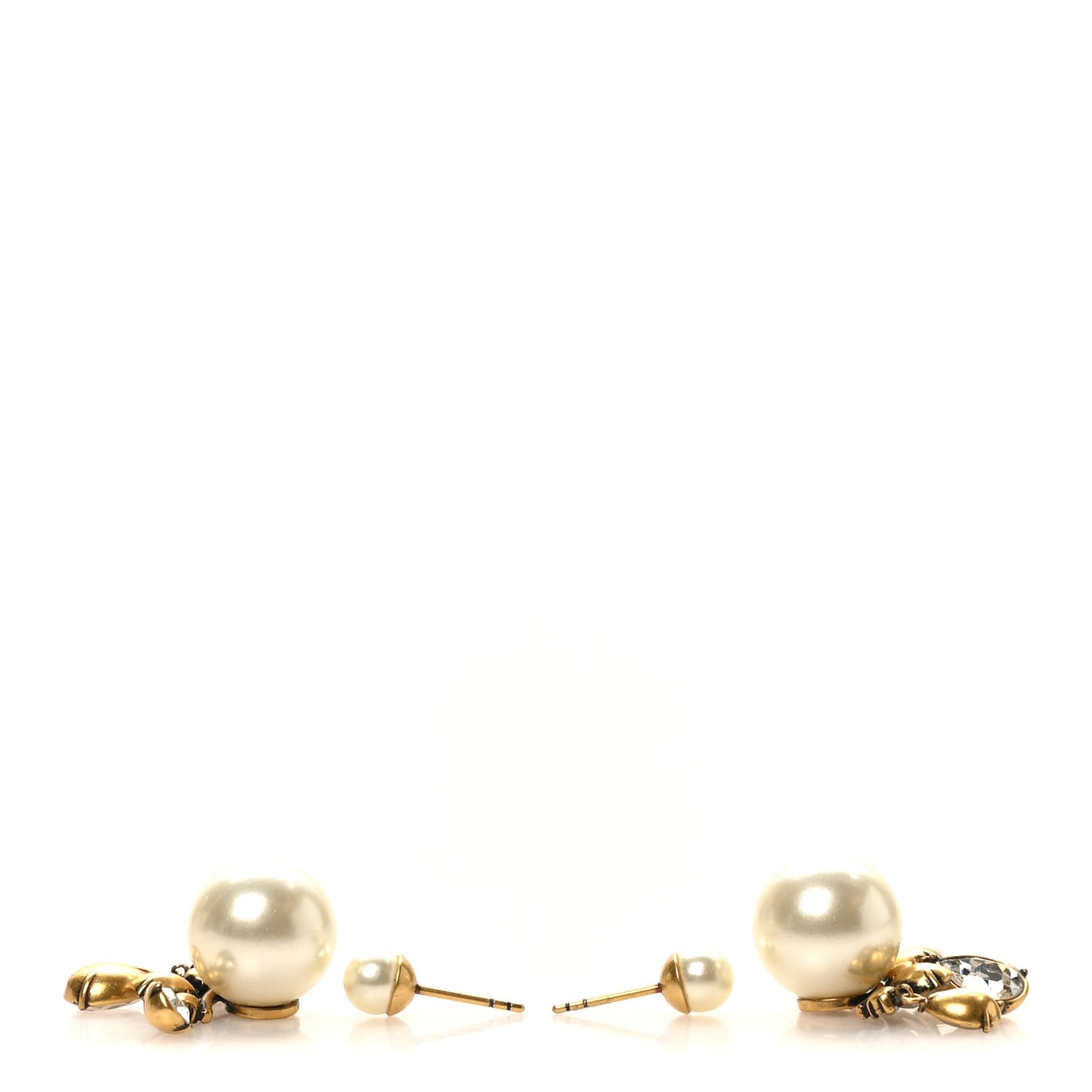 Pearl Crystal Tribales Earrings Gold