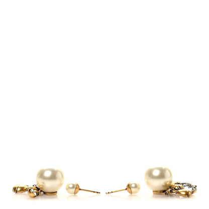 Christian Dior Pearl Crystal Tribales Earrings Gold 7 of 10