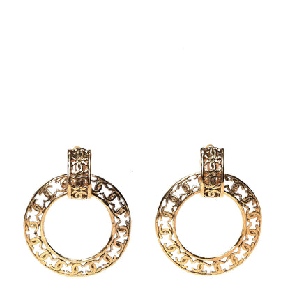 Chanel CC Hoop Clip On Earrings Gold 1 of 6