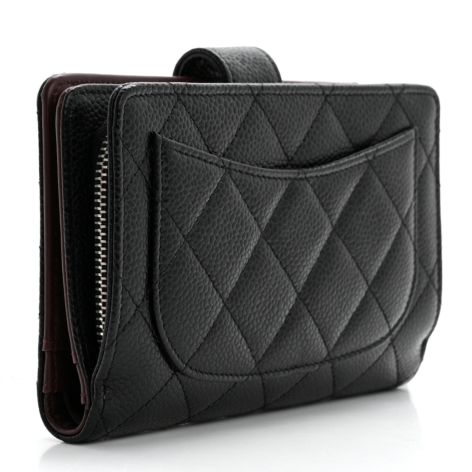 Chanel Caviar Quilted Zipped Pocket Wallet Black 3 of 8