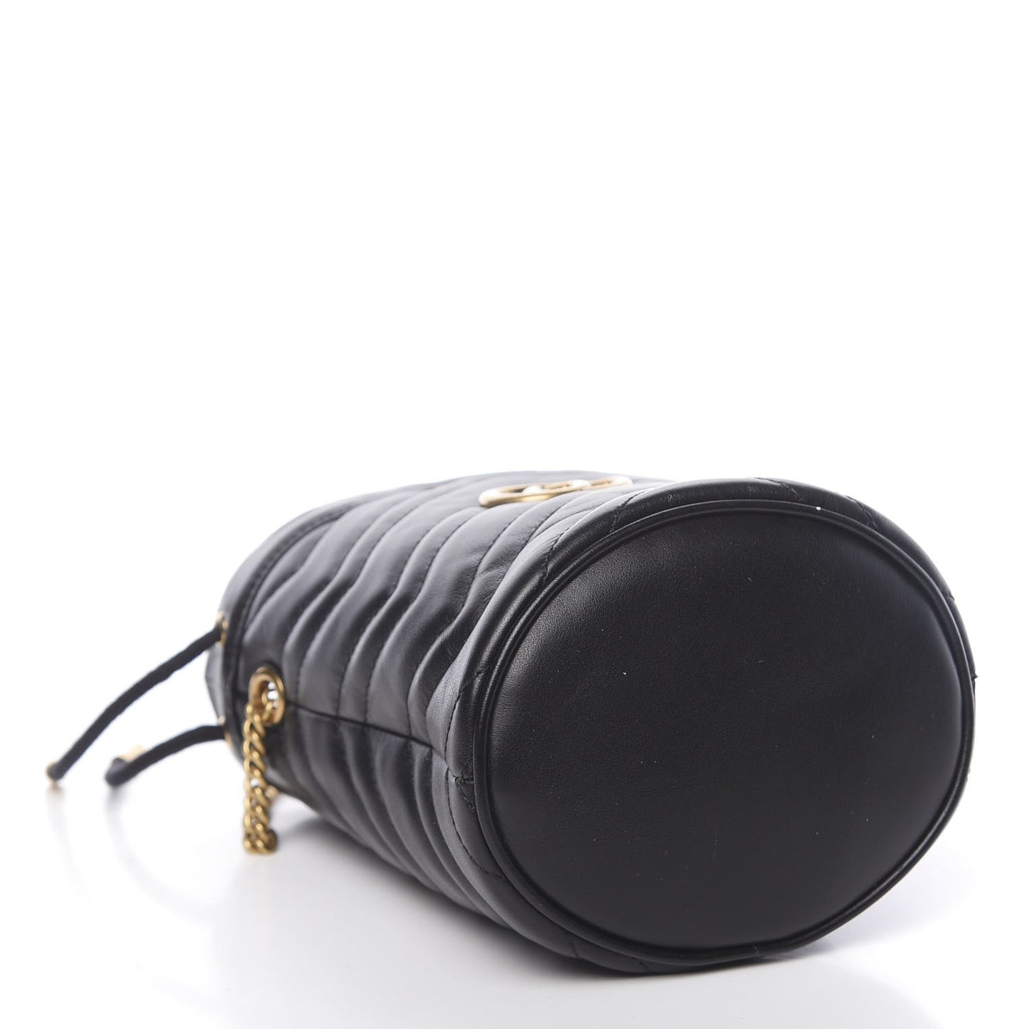 Calfskin Matelasse Mini GG Marmont 2.0 Bucket Bag Black