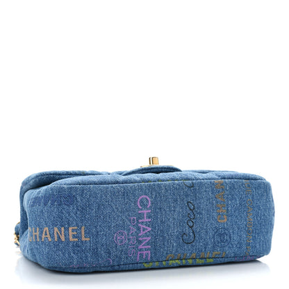 Chanel Denim Quilted Mini Denim Mood Rectangular Flap Blue Multicolor 4 of 9