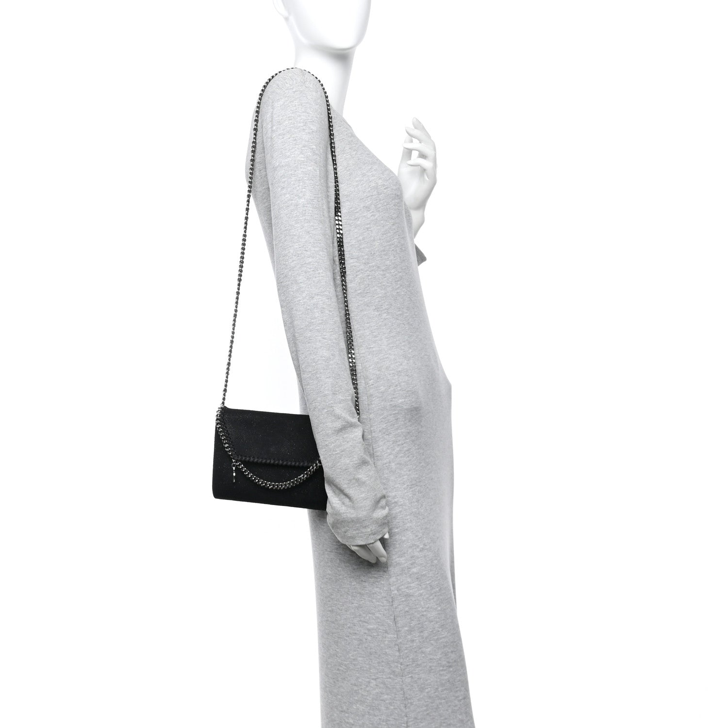 Stella McCartney Shaggy Deer Mini Falabella Crossbody Bag Black 2 of 11