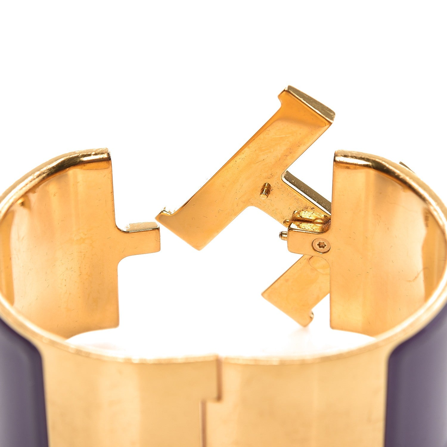 Hermes Enamel Extra Wide Clic Clac H Bracelet PM Pourpre 4 of 5