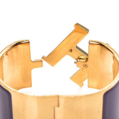 Hermes Enamel Extra Wide Clic Clac H Bracelet PM Pourpre 4 of 5